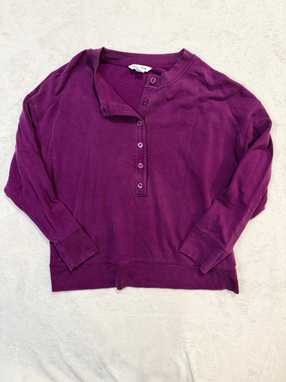 Athleta Plum Henley Long-Sleeve Top